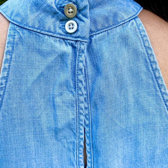 💙🤍 Anthropologie Cloth & Stone Chambray Denim Halter Dress - Picture 7 of 8